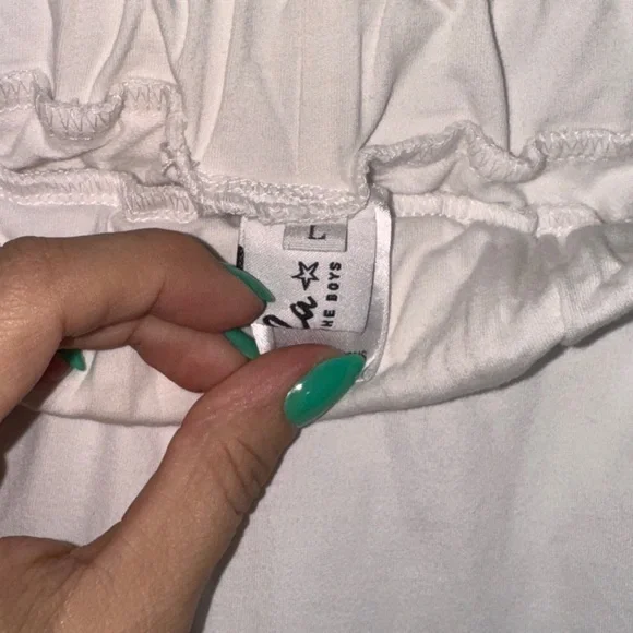 Lola + The Boys White Track Pants - Picture 2 of 3